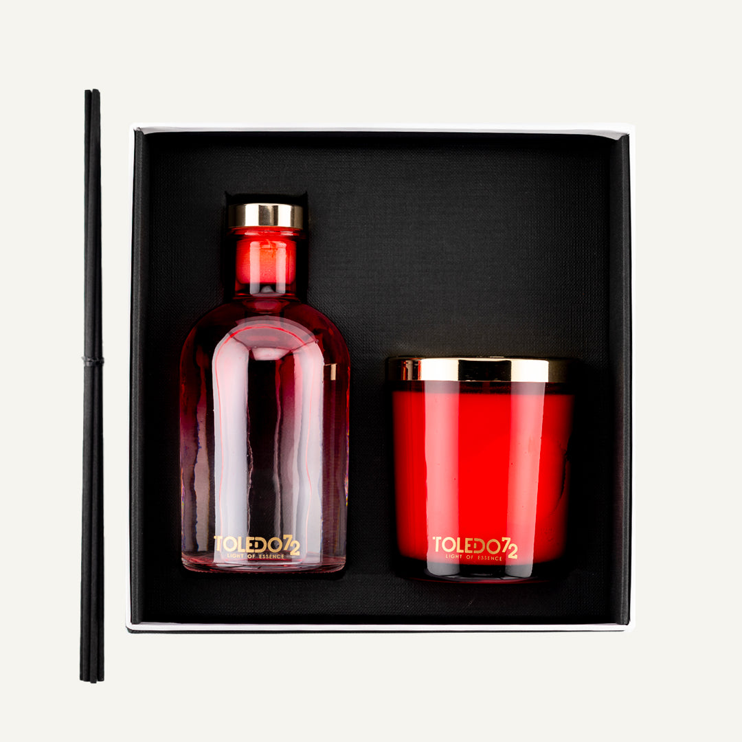 SET CANDELA DIFFUSORE CREMISI